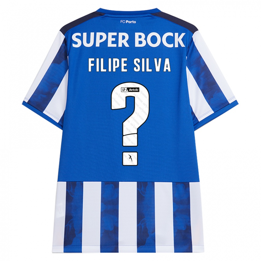 Enfant Maillot Filipe Silva #0 Bleu Blanc Tenues Domicile 2024/25 T-Shirt Suisse