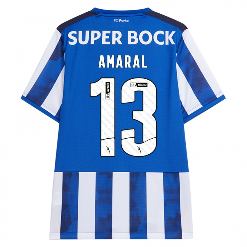 Enfant Maillot Fábio Amaral #13 Bleu Blanc Tenues Domicile 2024/25 T-Shirt Suisse