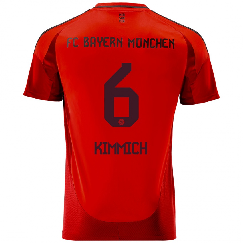 Kinder Joshua Kimmich #6 Rot Heimtrikot Trikot 2024/25 T-Shirt Schweiz