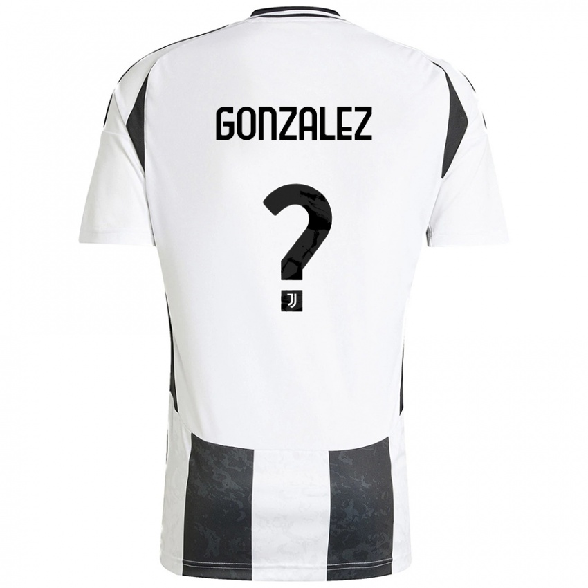 Kinder Facundo González #0 Weiß Schwarz Heimtrikot Trikot 2024/25 T-Shirt Schweiz