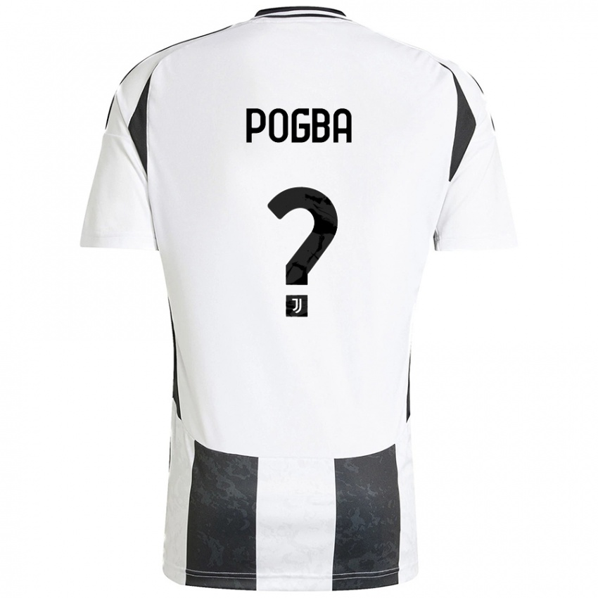 Kinder Paul Pogba #0 Weiß Schwarz Heimtrikot Trikot 2024/25 T-Shirt Schweiz