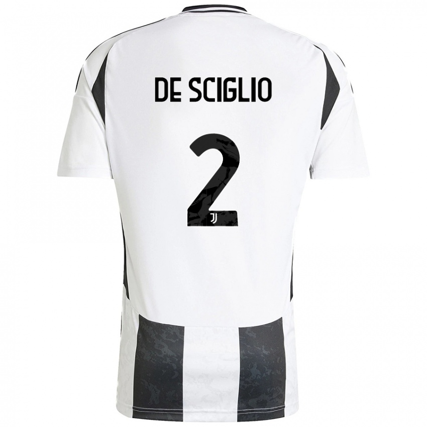 Kinder Mattia De Sciglio #2 Weiß Schwarz Heimtrikot Trikot 2024/25 T-Shirt Schweiz