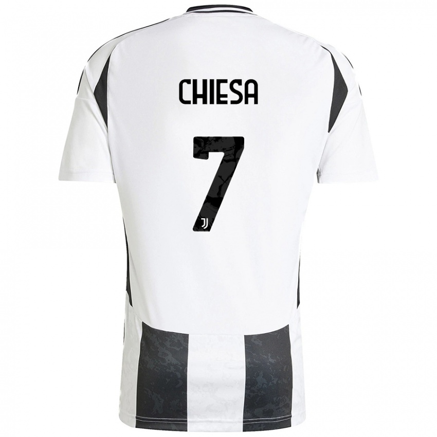 Kinder Federico Chiesa #7 Weiß Schwarz Heimtrikot Trikot 2024/25 T-Shirt Schweiz