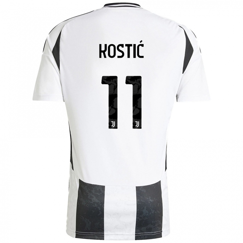 Kinder Filip Kostic #11 Weiß Schwarz Heimtrikot Trikot 2024/25 T-Shirt Schweiz