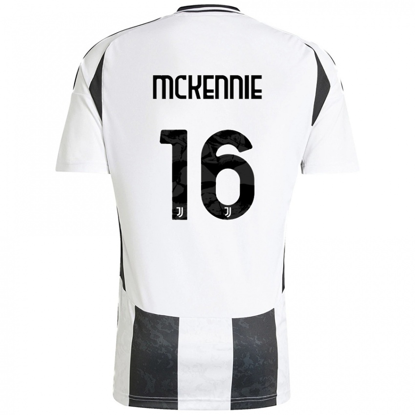 Kinder Weston Mckennie #16 Weiß Schwarz Heimtrikot Trikot 2024/25 T-Shirt Schweiz