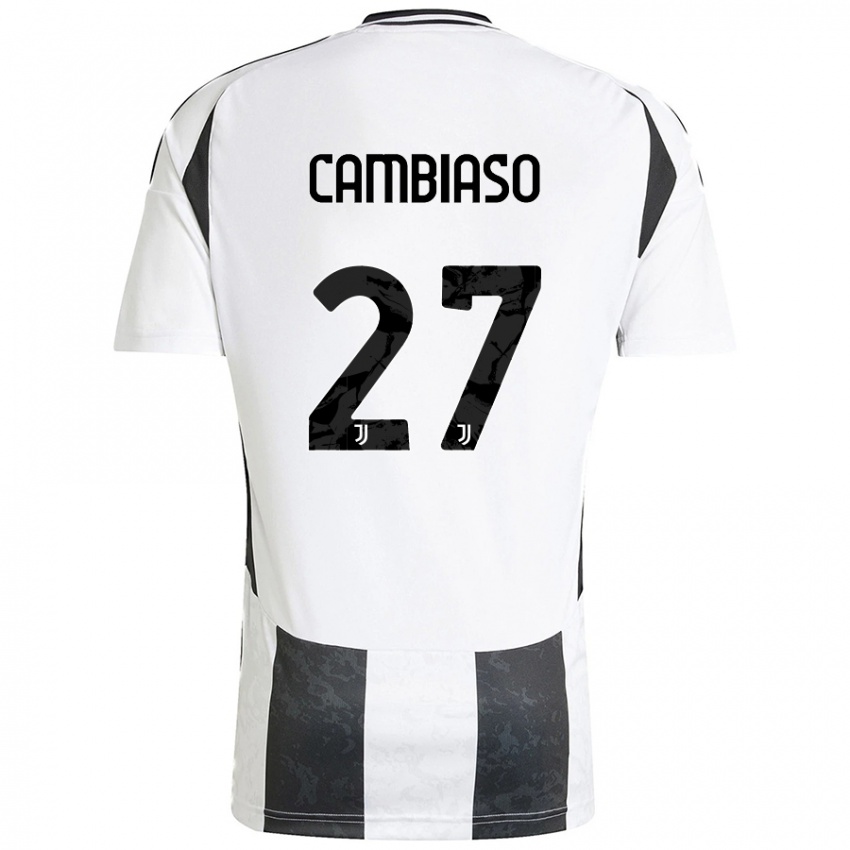 Kinder Andrea Cambiaso #27 Weiß Schwarz Heimtrikot Trikot 2024/25 T-Shirt Schweiz