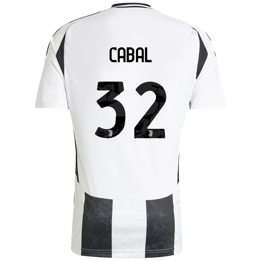 Kinder Juan Cabal #32 Weiß Schwarz Heimtrikot Trikot 2024/25 T-Shirt Schweiz