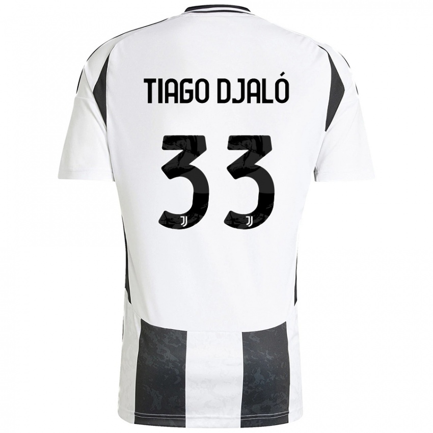 Kinder Tiago Djaló #33 Weiß Schwarz Heimtrikot Trikot 2024/25 T-Shirt Schweiz