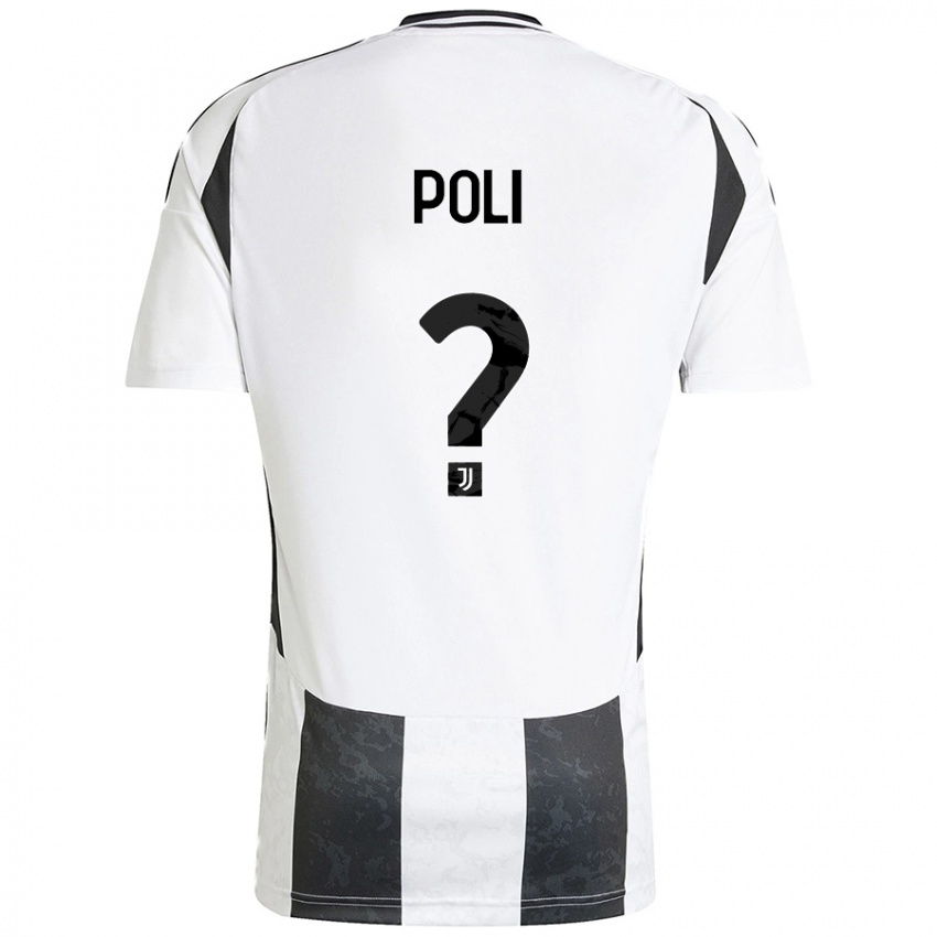 Kinder Fabrizio Poli #0 Weiß Schwarz Heimtrikot Trikot 2024/25 T-Shirt Schweiz