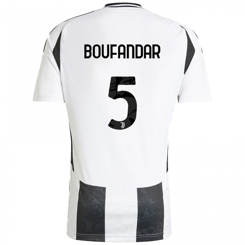 Kinder Adam Boufandar #5 Weiß Schwarz Heimtrikot Trikot 2024/25 T-Shirt Schweiz