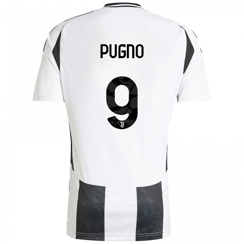 Kinder Diego Pugno #9 Weiß Schwarz Heimtrikot Trikot 2024/25 T-Shirt Schweiz