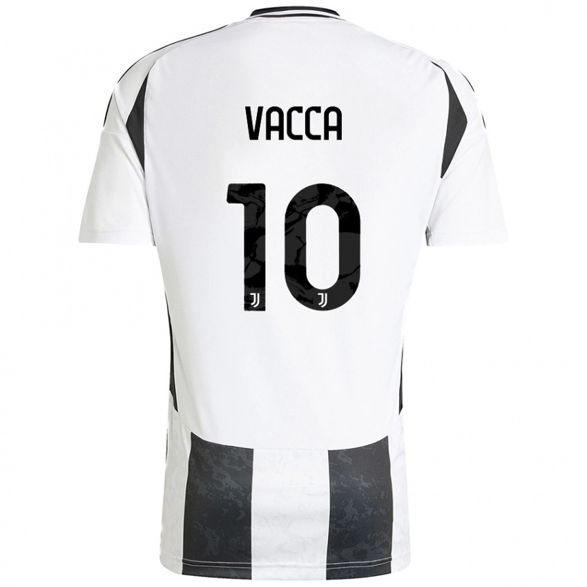 Kinder Alessio Vacca #10 Weiß Schwarz Heimtrikot Trikot 2024/25 T-Shirt Schweiz