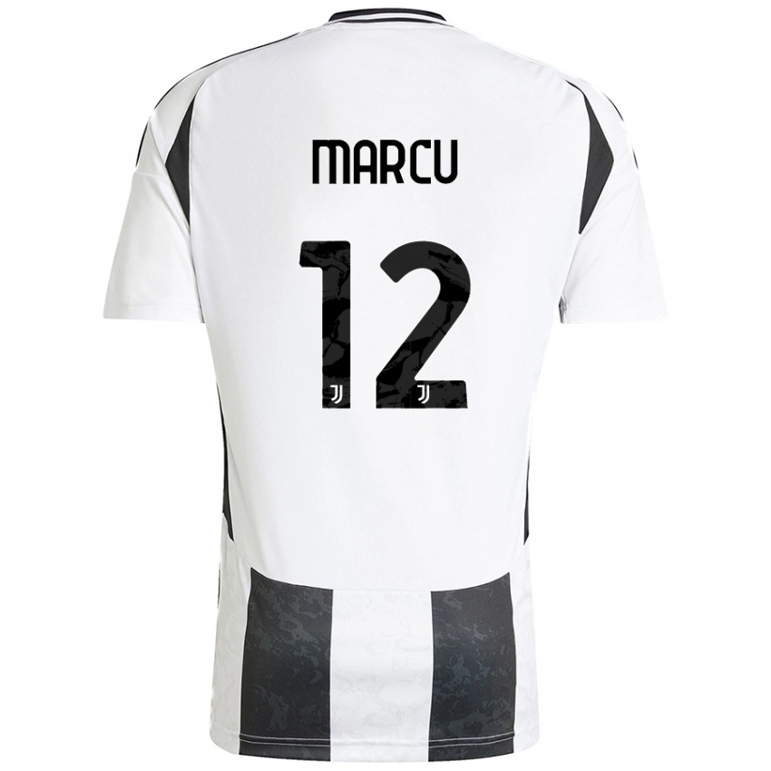 Kinder Alessio Marcu #12 Weiß Schwarz Heimtrikot Trikot 2024/25 T-Shirt Schweiz