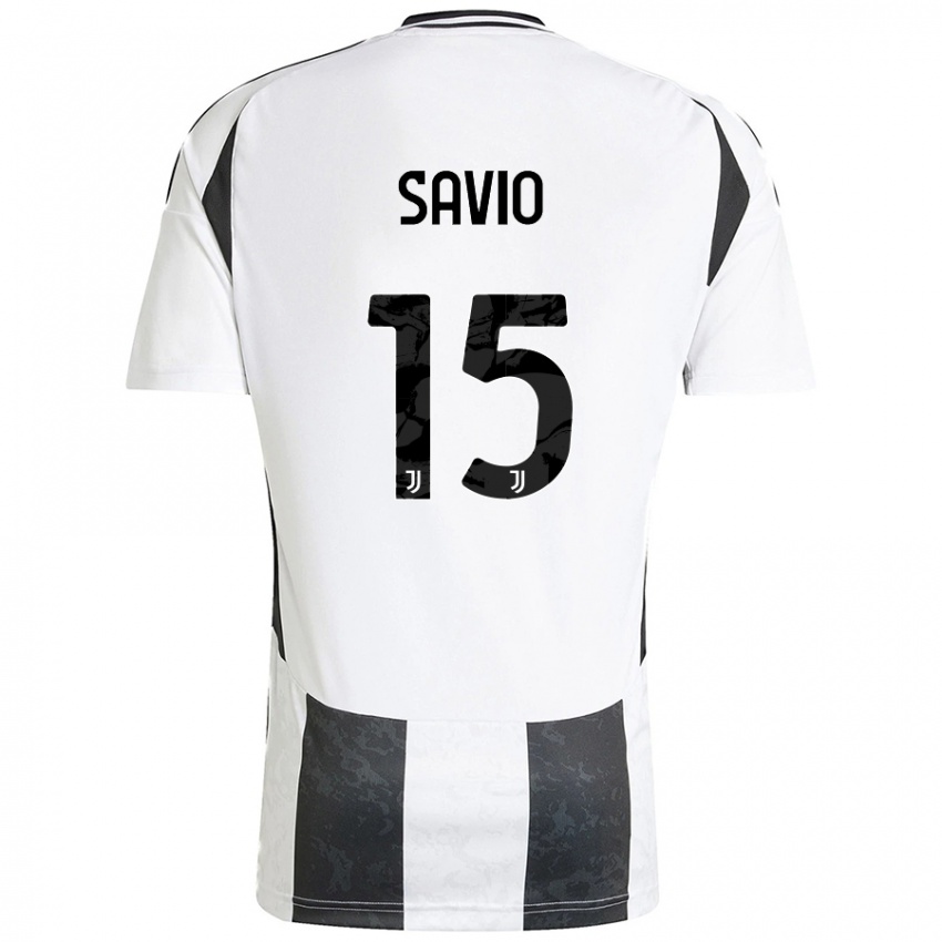 Kinder Federico Savio #15 Weiß Schwarz Heimtrikot Trikot 2024/25 T-Shirt Schweiz