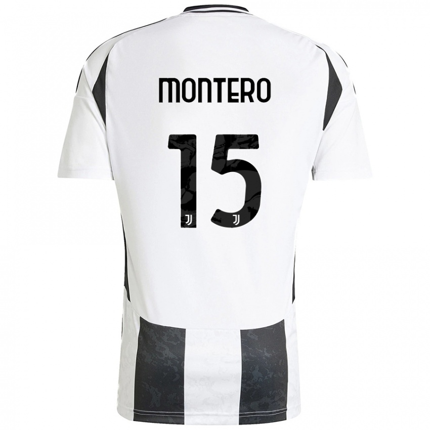 Kinder Alfonso Montero #15 Weiß Schwarz Heimtrikot Trikot 2024/25 T-Shirt Schweiz