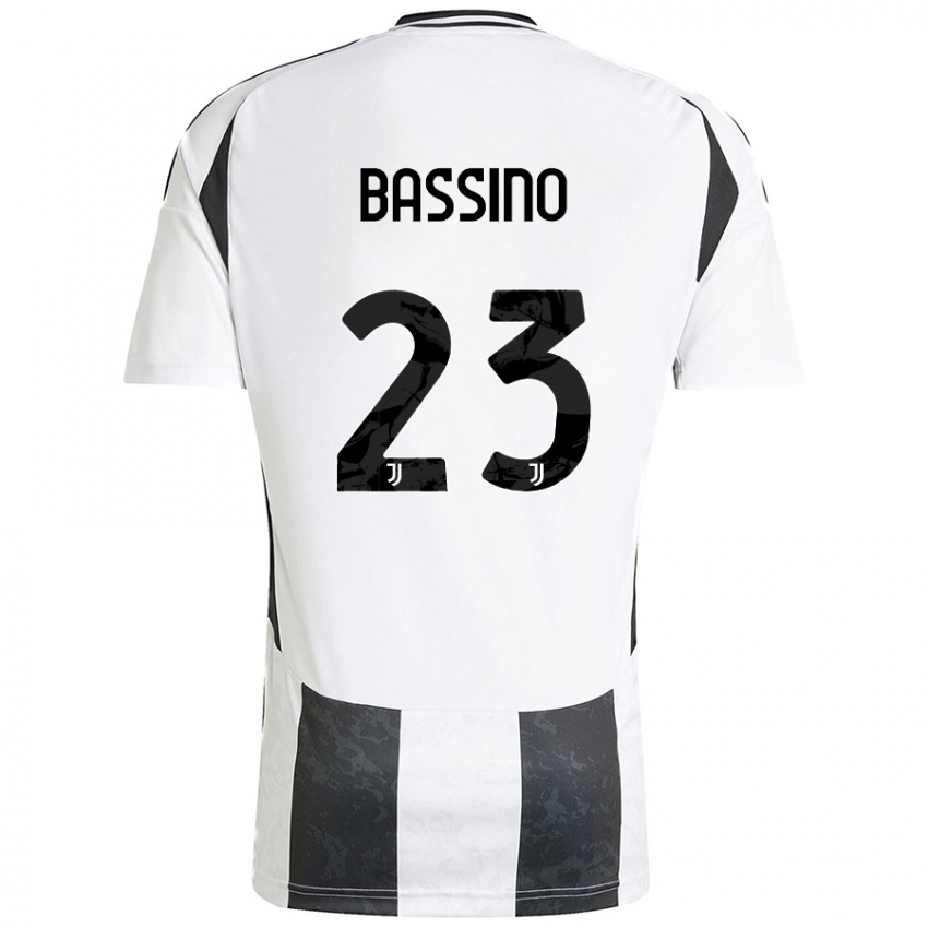 Kinder Alessandro Bassino #23 Weiß Schwarz Heimtrikot Trikot 2024/25 T-Shirt Schweiz