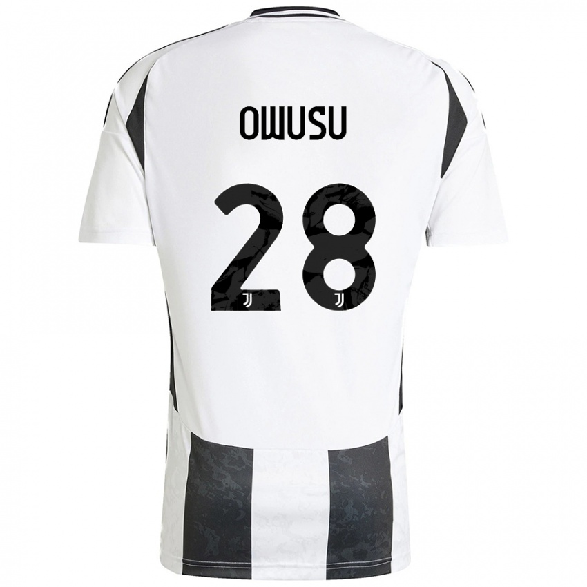 Kinder Augusto Owusu #28 Weiß Schwarz Heimtrikot Trikot 2024/25 T-Shirt Schweiz