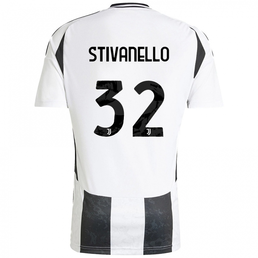 Kinder Riccardo Stivanello #32 Weiß Schwarz Heimtrikot Trikot 2024/25 T-Shirt Schweiz