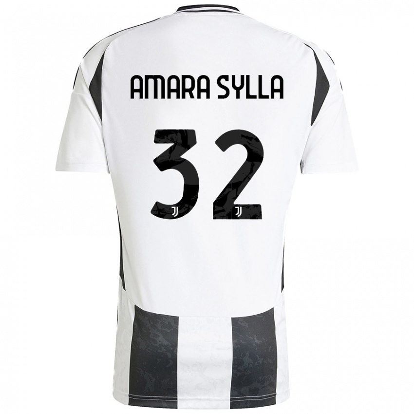 Kinder Idris Amara Sylla #32 Weiß Schwarz Heimtrikot Trikot 2024/25 T-Shirt Schweiz