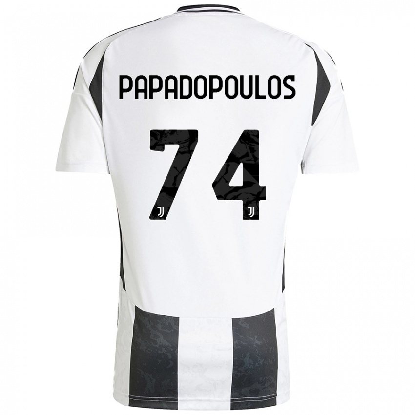 Kinder Christos Papadopoulos #74 Weiß Schwarz Heimtrikot Trikot 2024/25 T-Shirt Schweiz