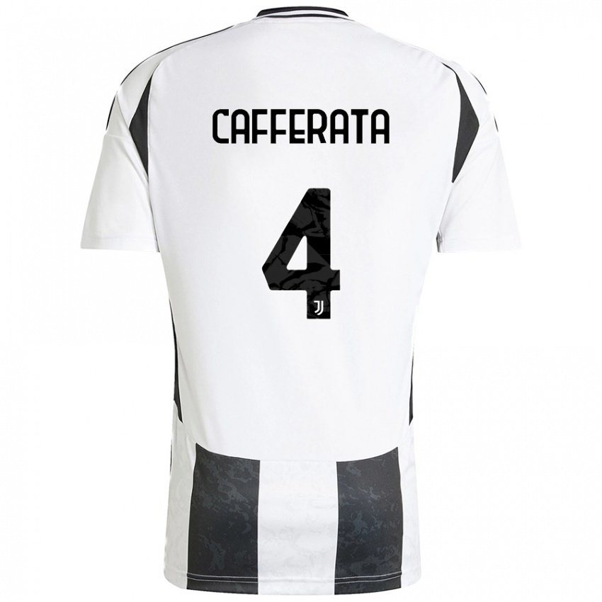 Kinder Federica Cafferata #4 Weiß Schwarz Heimtrikot Trikot 2024/25 T-Shirt Schweiz