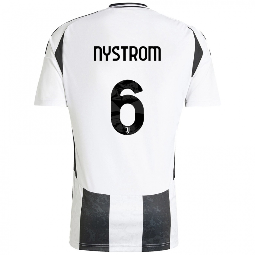 Kinder Paulina Nyström #6 Weiß Schwarz Heimtrikot Trikot 2024/25 T-Shirt Schweiz