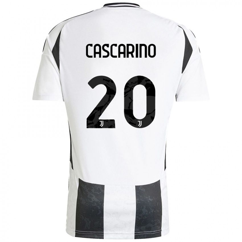 Kinder Estelle Cascarino #20 Weiß Schwarz Heimtrikot Trikot 2024/25 T-Shirt Schweiz