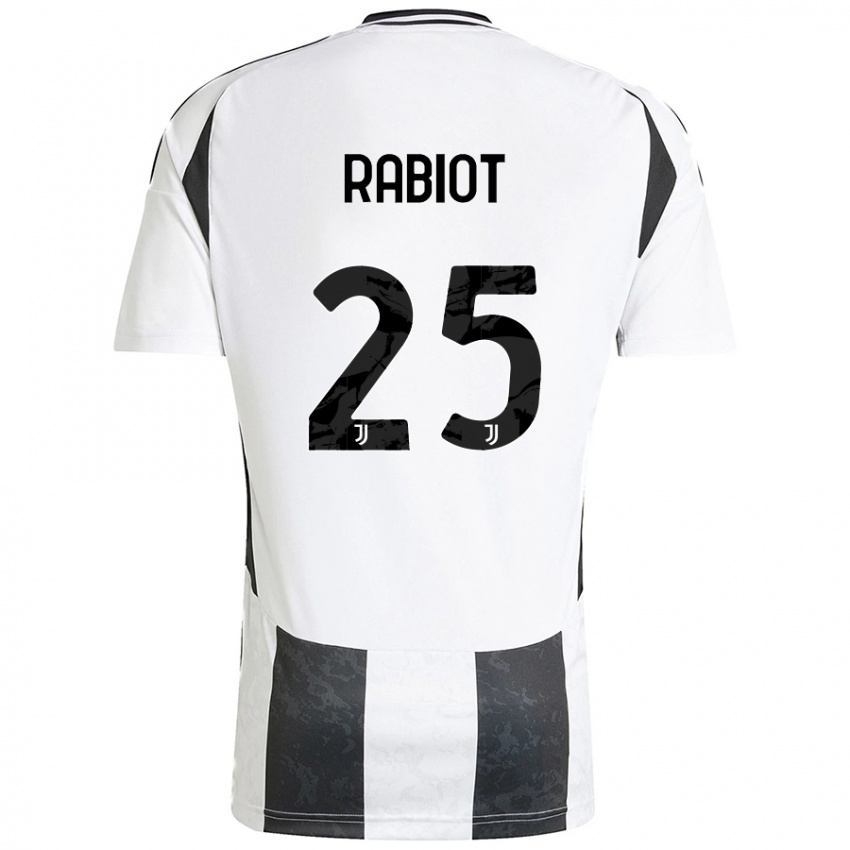 Kinder Adrien Rabiot #25 Weiß Schwarz Heimtrikot Trikot 2024/25 T-Shirt Schweiz