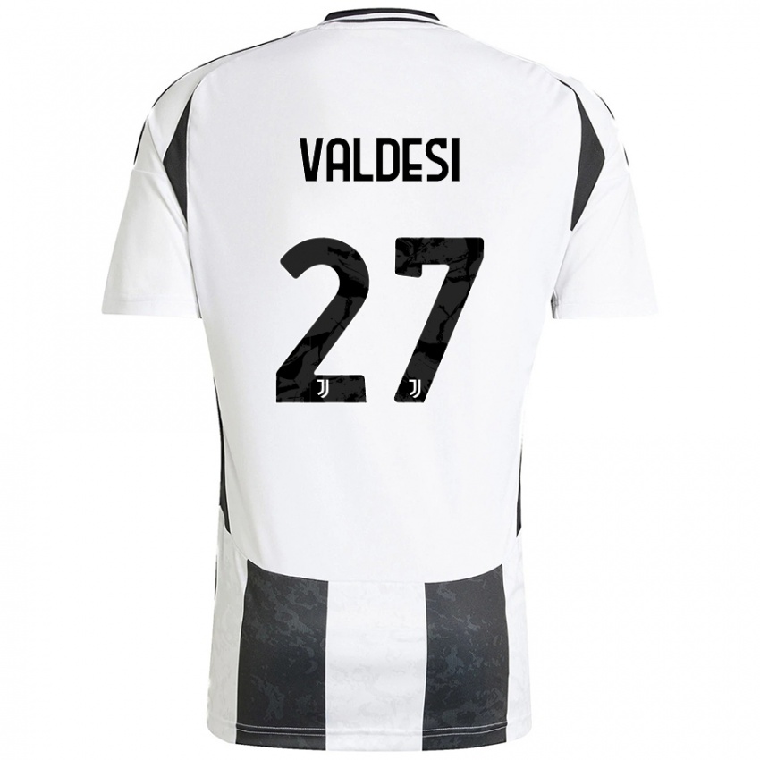 Kinder Andrea Valdesi #27 Weiß Schwarz Heimtrikot Trikot 2024/25 T-Shirt Schweiz