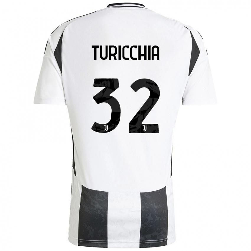 Kinder Riccardo Turicchia #32 Weiß Schwarz Heimtrikot Trikot 2024/25 T-Shirt Schweiz