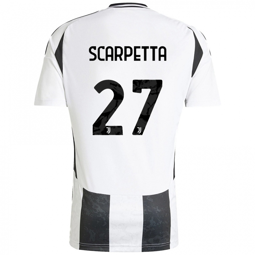 Kinder Jacopo Scarpetta #27 Weiß Schwarz Heimtrikot Trikot 2024/25 T-Shirt Schweiz