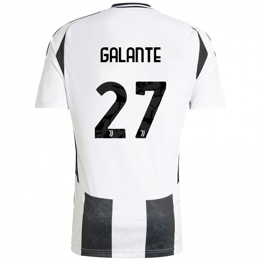 Kinder Tommaso Galante #27 Weiß Schwarz Heimtrikot Trikot 2024/25 T-Shirt Schweiz