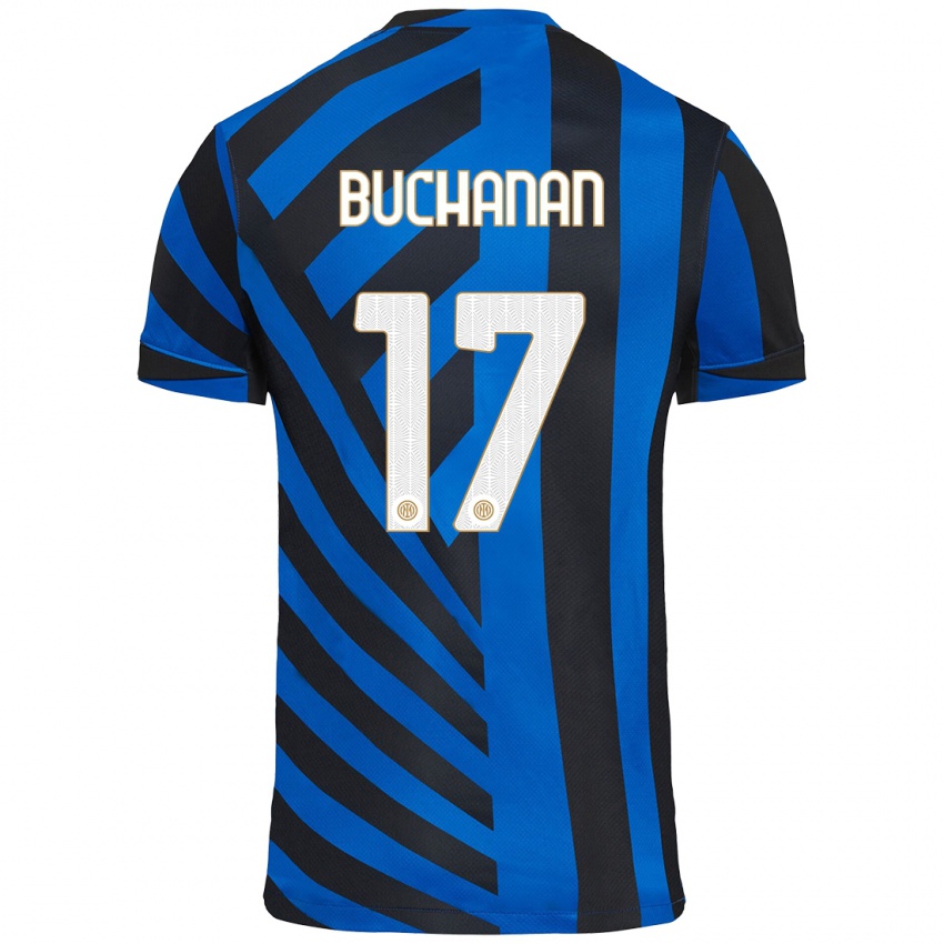 Enfant Maillot Tajon Buchanan #17 Bleu Noir Tenues Domicile 2024/25 T-Shirt Suisse