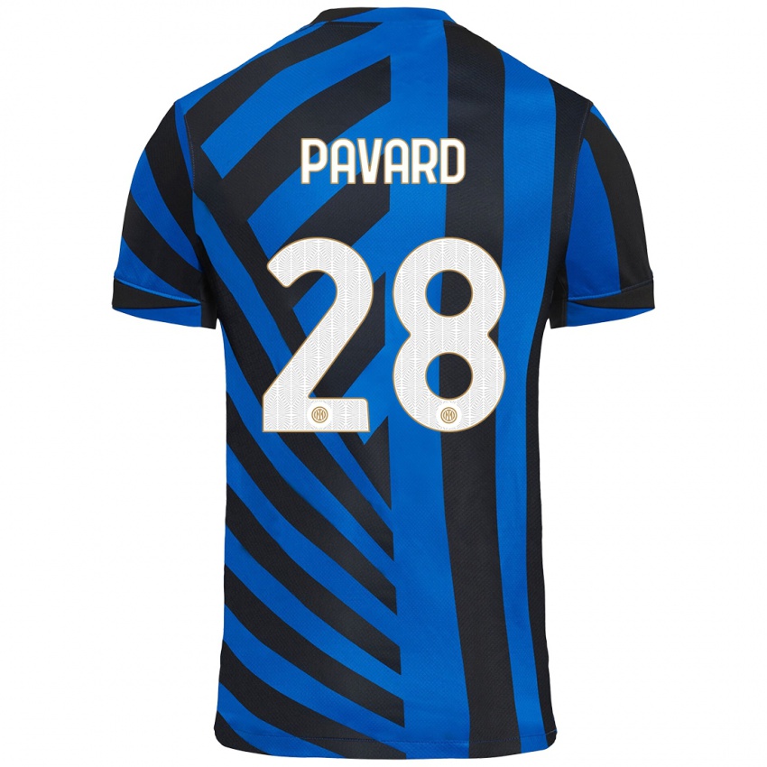 Kinder Benjamin Pavard #28 Blau Schwarz Heimtrikot Trikot 2024/25 T-Shirt Schweiz