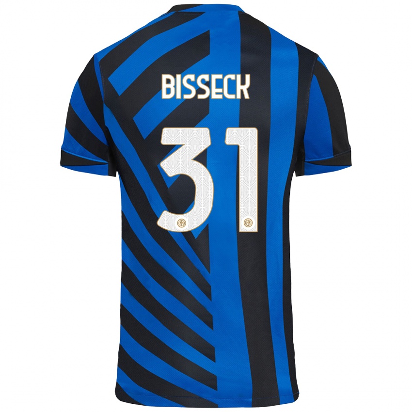 Kinder Yann Bisseck #31 Blau Schwarz Heimtrikot Trikot 2024/25 T-Shirt Schweiz