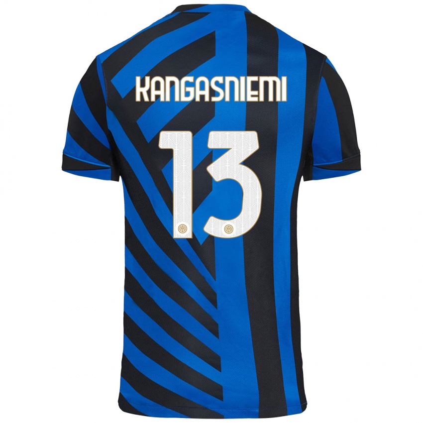 Enfant Maillot Ilari Kangasniemi #13 Bleu Noir Tenues Domicile 2024/25 T-Shirt Suisse