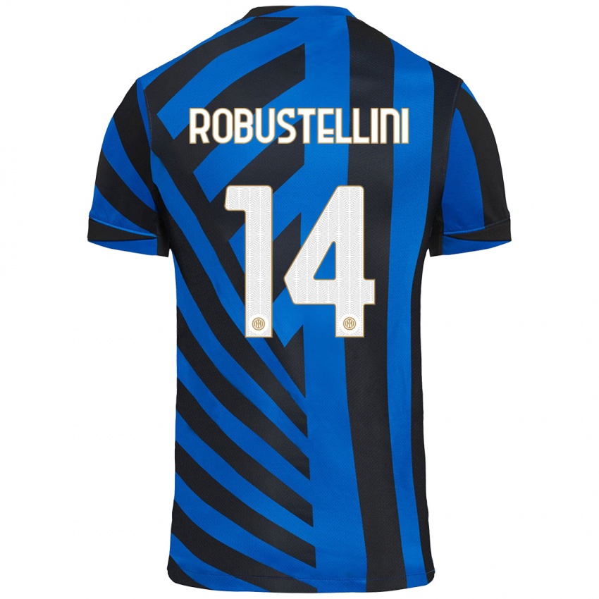 Kinder Chiara Robustellini #14 Blau Schwarz Heimtrikot Trikot 2024/25 T-Shirt Schweiz