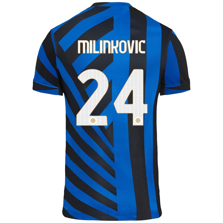 Enfant Maillot Marija Milinković #24 Bleu Noir Tenues Domicile 2024/25 T-Shirt Suisse