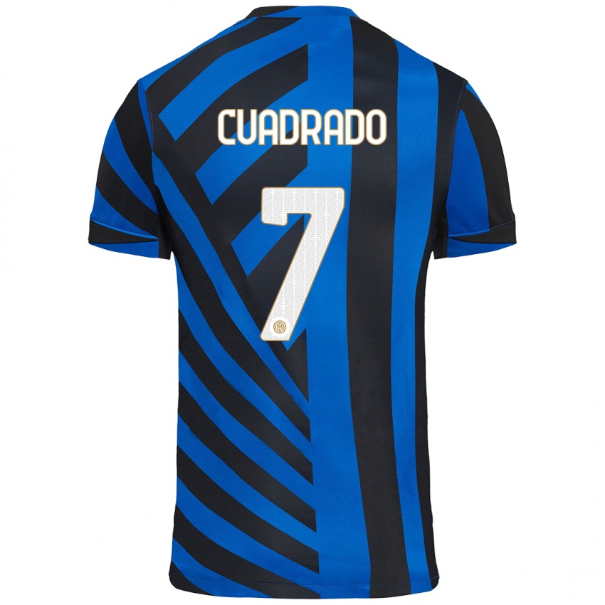 Kinder Juan Cuadrado #7 Blau Schwarz Heimtrikot Trikot 2024/25 T-Shirt Schweiz