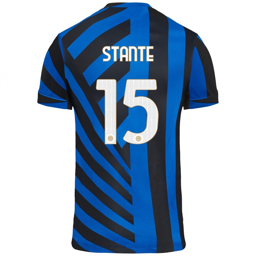 Enfant Maillot Francesco Stante #15 Bleu Noir Tenues Domicile 2024/25 T-Shirt Suisse