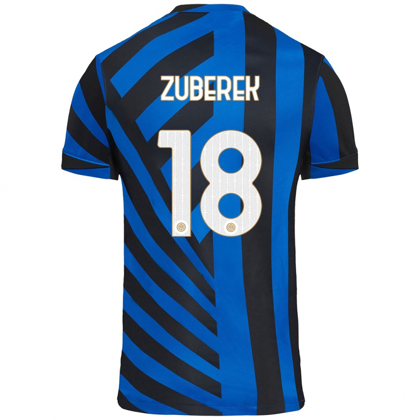 Kinder Jan Zuberek #18 Blau Schwarz Heimtrikot Trikot 2024/25 T-Shirt Schweiz