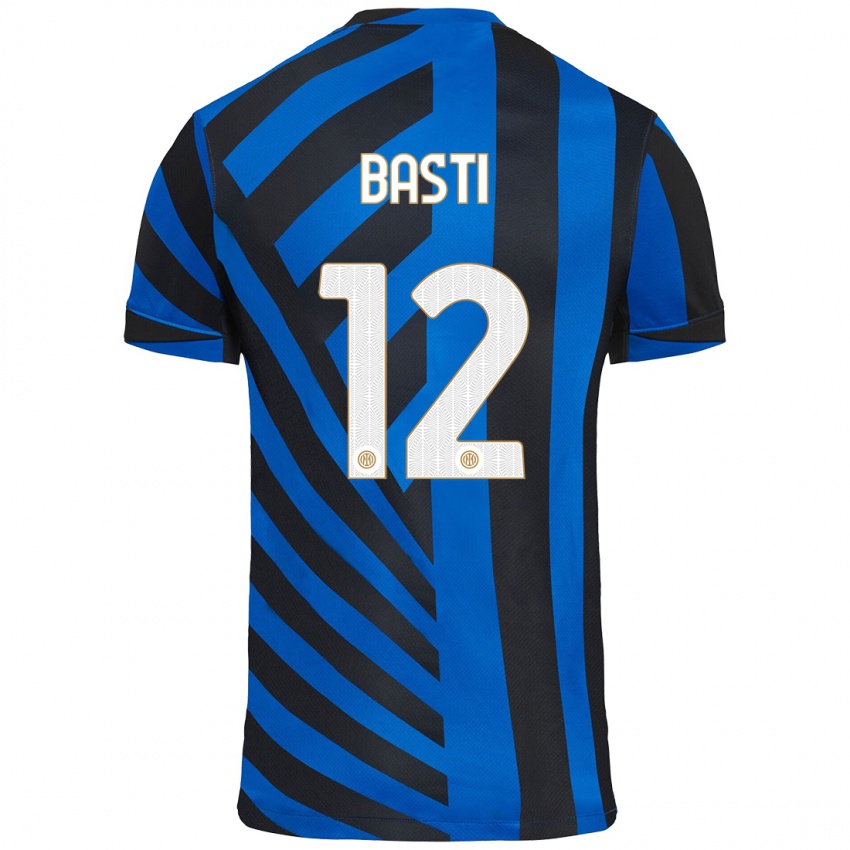 Kinder Matteo Basti #12 Blau Schwarz Heimtrikot Trikot 2024/25 T-Shirt Schweiz