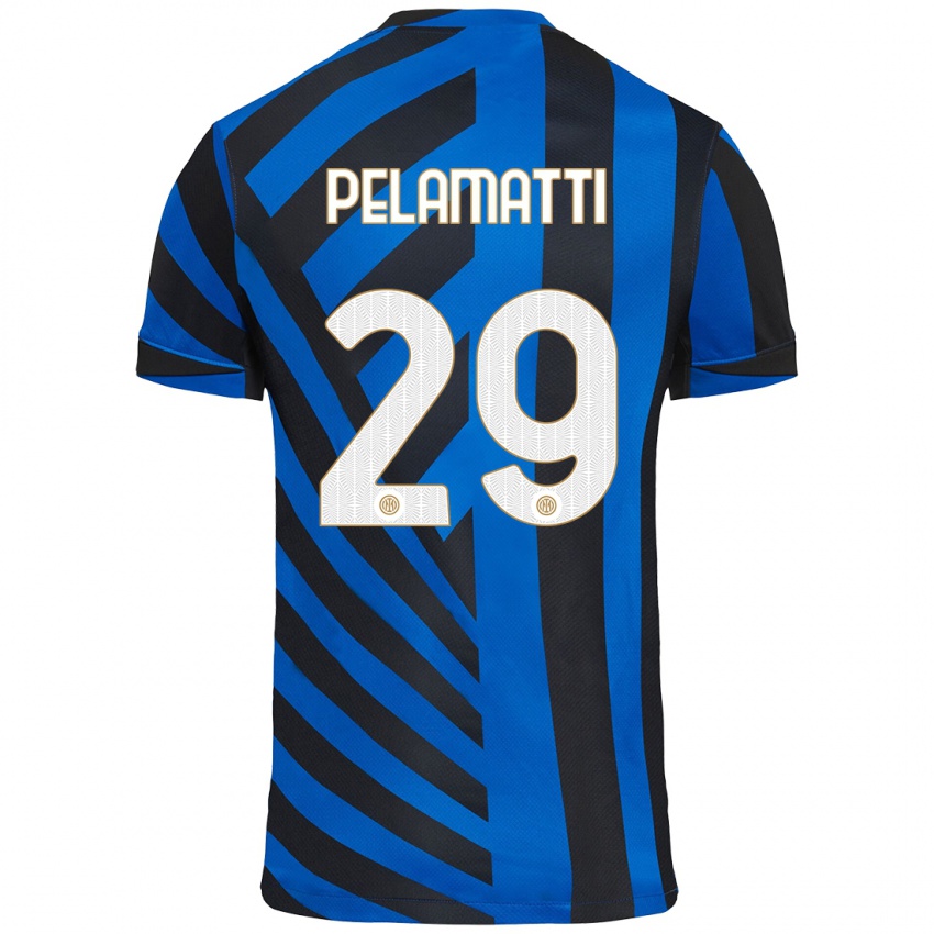 Kinder Andrea Pelamatti #29 Blau Schwarz Heimtrikot Trikot 2024/25 T-Shirt Schweiz