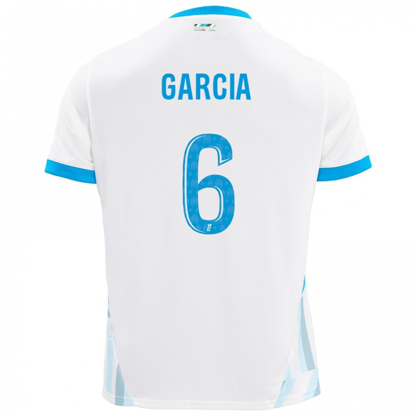 Enfant Maillot Ulisses Garcia #6 Blanc Bleu Ciel Tenues Domicile 2024/25 T-Shirt Suisse