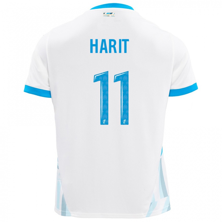 Kinder Amine Harit #11 Weiß Himmelblau Heimtrikot Trikot 2024/25 T-Shirt Schweiz