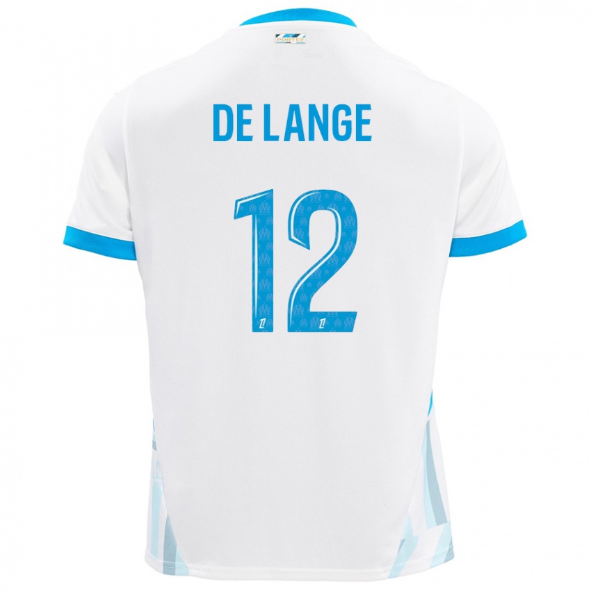 Enfant Maillot Jeffrey De Lange #12 Blanc Bleu Ciel Tenues Domicile 2024/25 T-Shirt Suisse