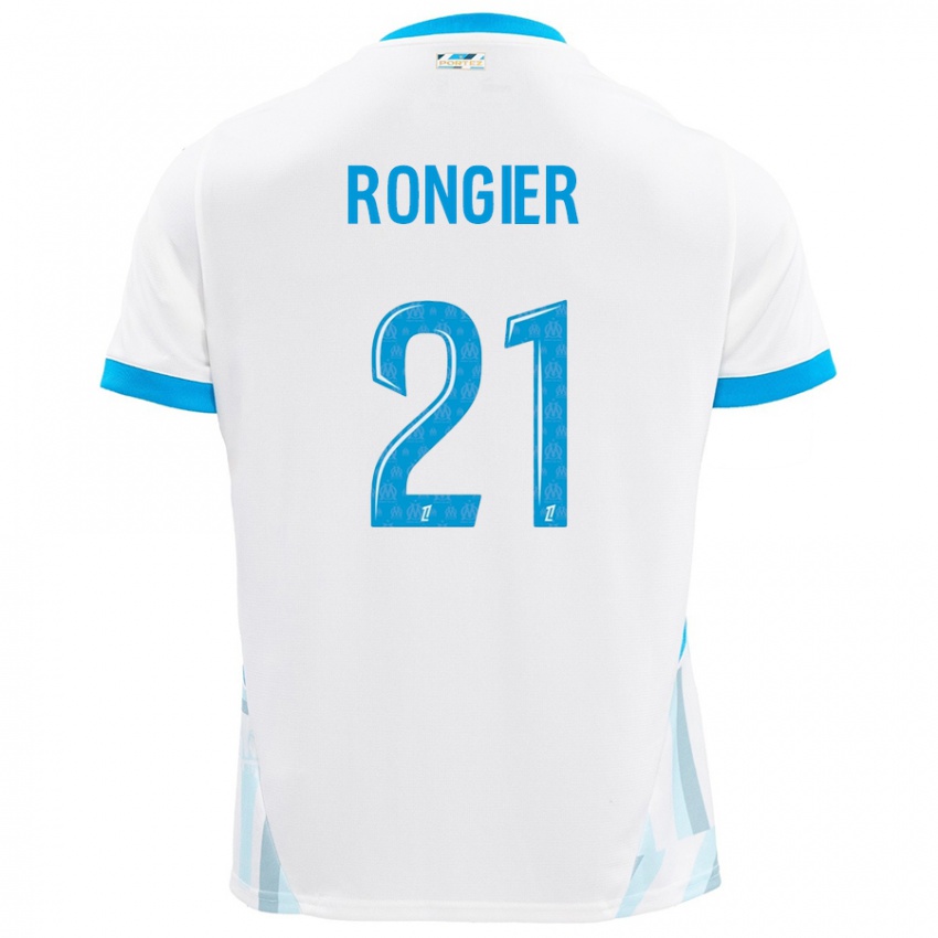 Kinder Valentin Rongier #21 Weiß Himmelblau Heimtrikot Trikot 2024/25 T-Shirt Schweiz