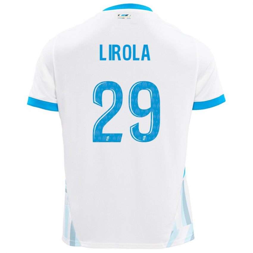 Kinder Pol Lirola #29 Weiß Himmelblau Heimtrikot Trikot 2024/25 T-Shirt Schweiz