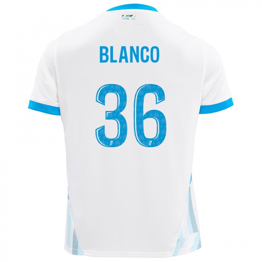 Enfant Maillot Ruben Blanco #36 Blanc Bleu Ciel Tenues Domicile 2024/25 T-Shirt Suisse