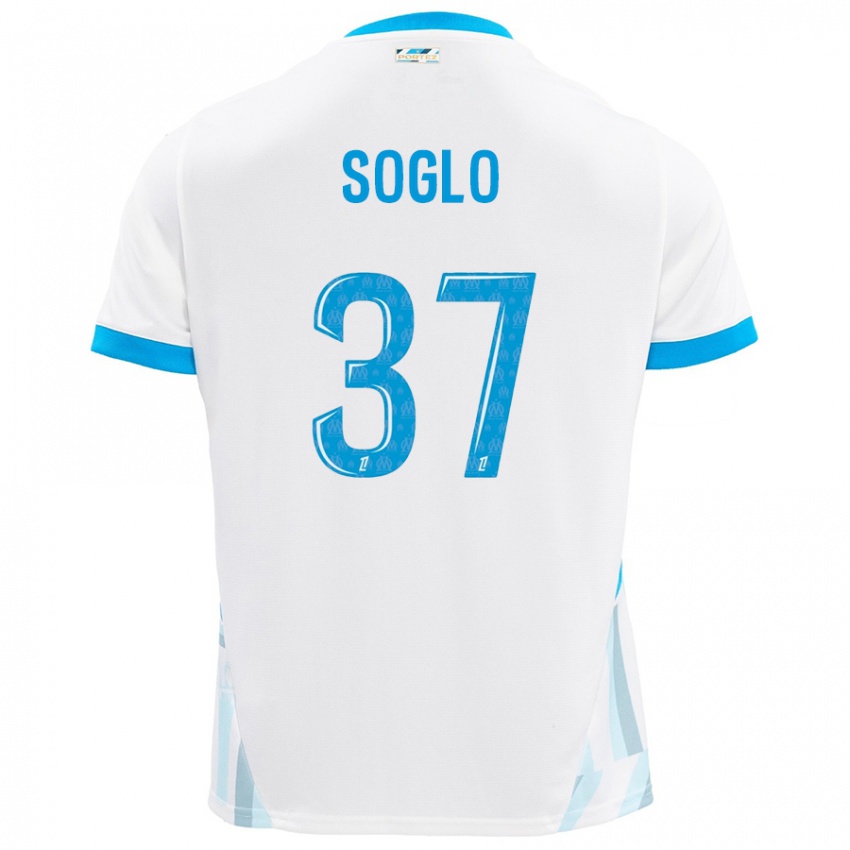 Enfant Maillot Emran Soglo #37 Blanc Bleu Ciel Tenues Domicile 2024/25 T-Shirt Suisse